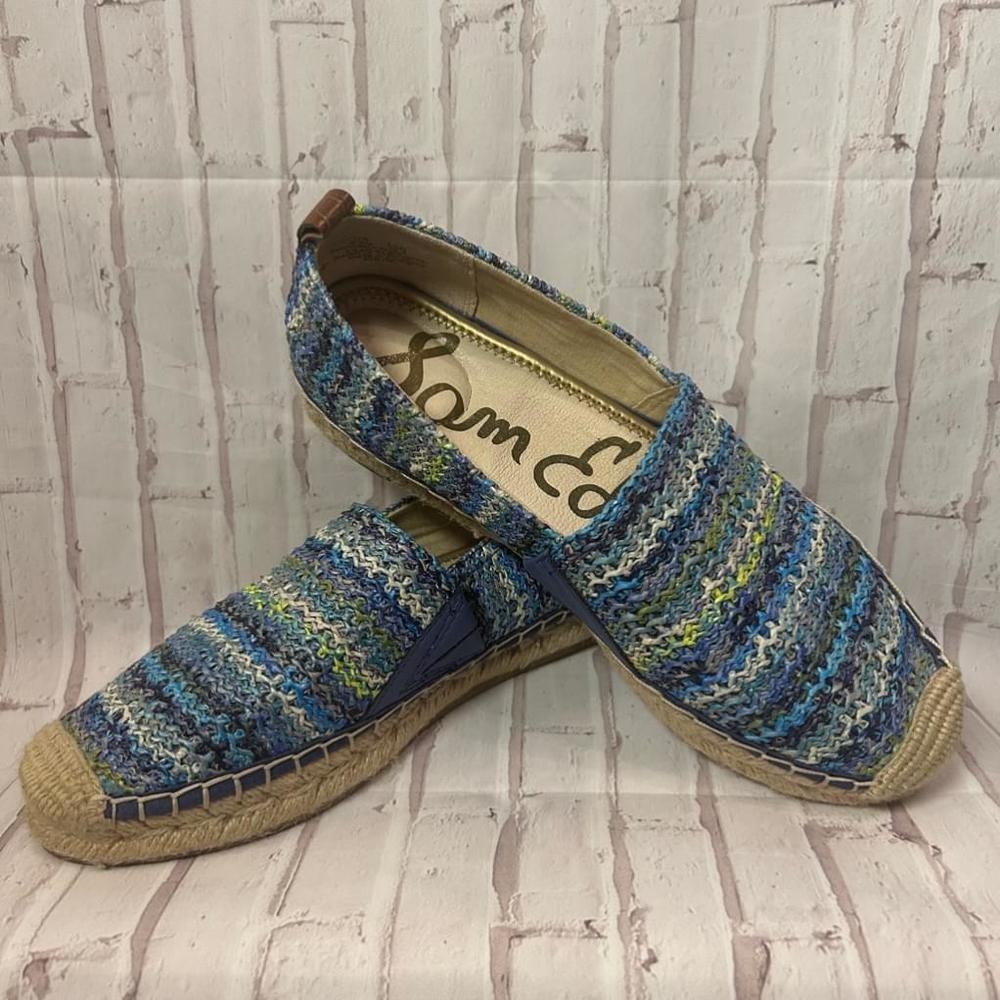 Sam Edelman Shoes Womens Flats Loafer Jute Espadrille 6.5 Blue
